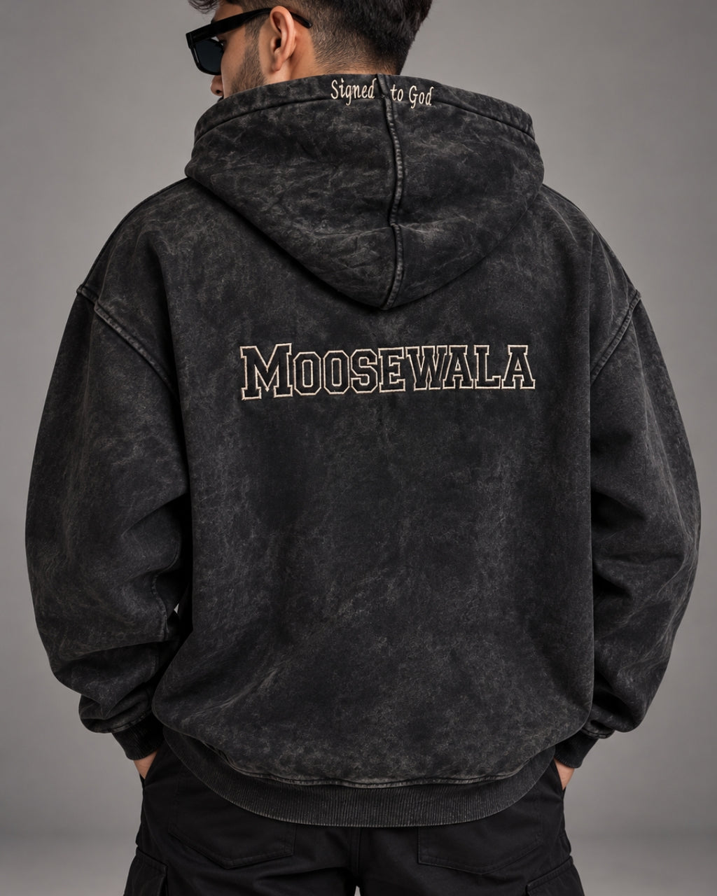 MOOSEWALA ACID WASH HOODIE